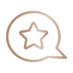 Gold gradient icon - speech bubble with star