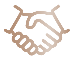 Gold gradient icon - handshake