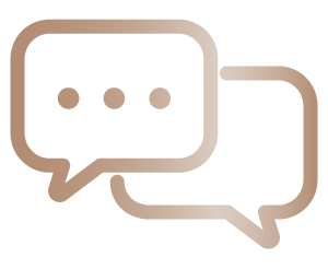 Gold gradient icon - speech bubbles